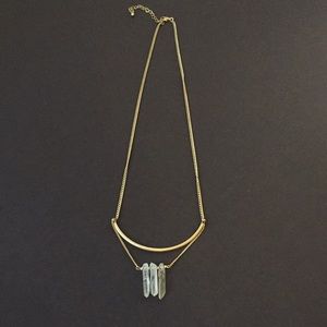 Old Navy Gold and Crystal Necklace